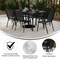 Flash Furniture Brazos 7 Pc Patio Dining Set w/Tempered Glass Patio Tbl and 6 Chairs w/Black Flex Comfort Material TLH-94B-303C-GG - alternate 9